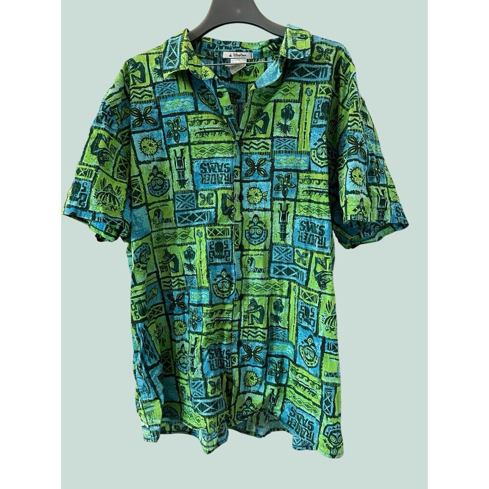 EUC Disney Parks Shirt Hawaiian Trader Sams Tiki Bar Mens 2XL View 5